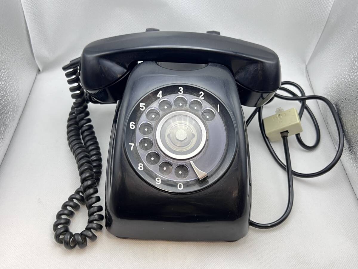 1円スタート★昭和レトロ 黒電話 600A 回転ダイヤル電話機 日本電信電話 NTT アンティーク 動作不明 インテリア・店舗什器