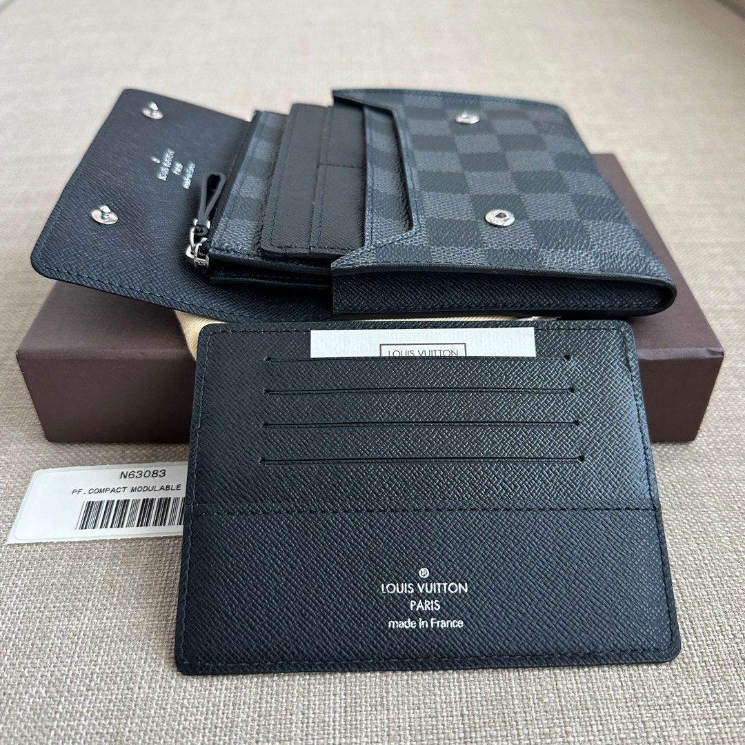 新品未使用本物正規品 LOUIS VUITTON ルイヴィトン ポルトフォイユ　コンパクト　モデュラブル 二つ折り財布 小銭入れ有り　ダミエ