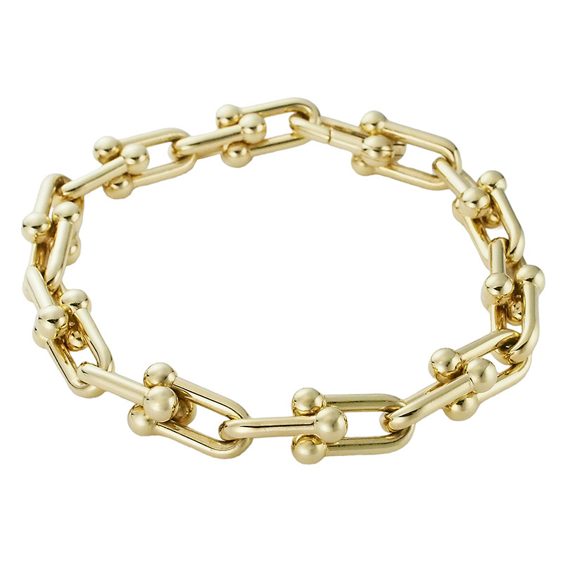 ◆ミウラ◆ ティファニー TIFFANY&Co. ハードウェア ミディアムリンク ブレスレット 2XL K18YG イエローゴールド 仕上済 70881683