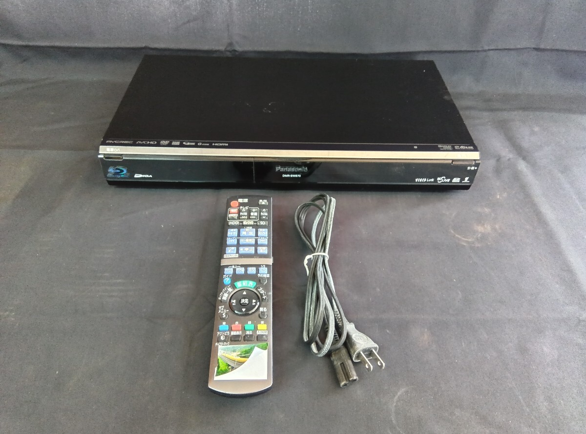 【通電のみ確認済み】パナソニック/DIGA HDD/BDレコーダーDMR-BW870 リモコン付 2番組同時録画 ブルーレイレコーダー
