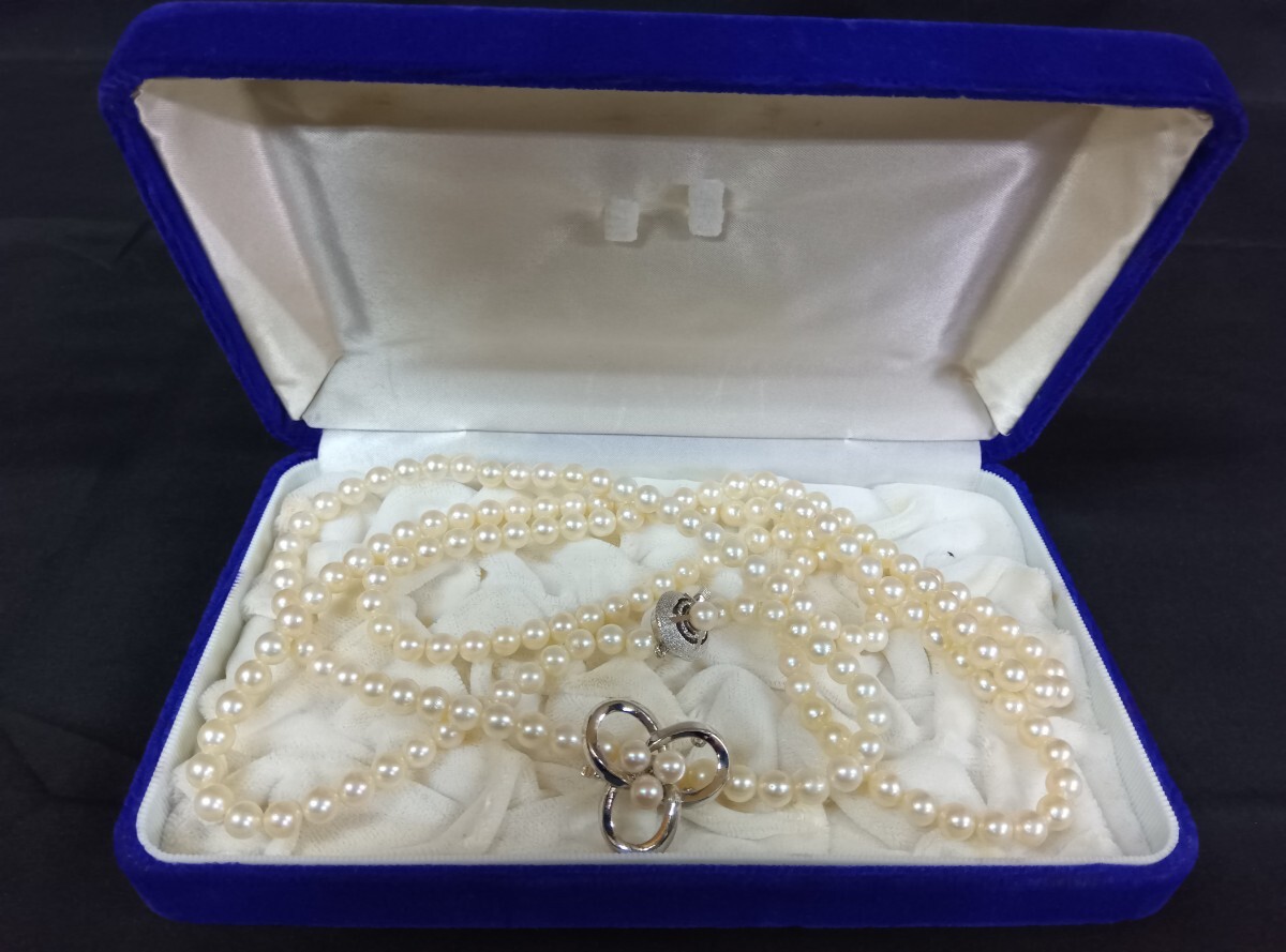 パール 真珠 ネックレス / 重量 約66.2g 直径 約58cm SILVER/ネックレス アクセサリー シルバー