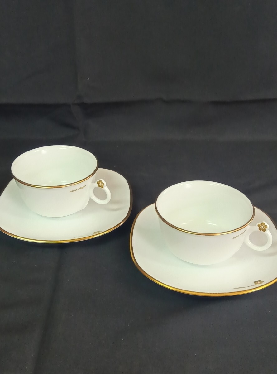 Noritake ノリタケ courreges クレージュ FLEUR EN SONGE 洋食器 カップ＆ソーサー ペアセット
