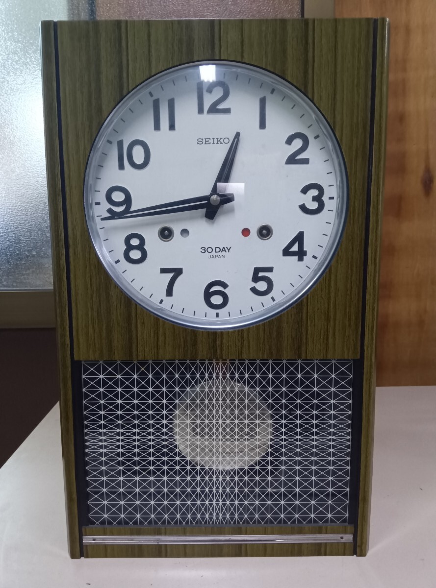 【昭和レトロ】SEIKO 柱時計 30Day 振り子時計 アンティーク ゼンマイ式 ボンボン時計 掛時計 セイコー アンティーク