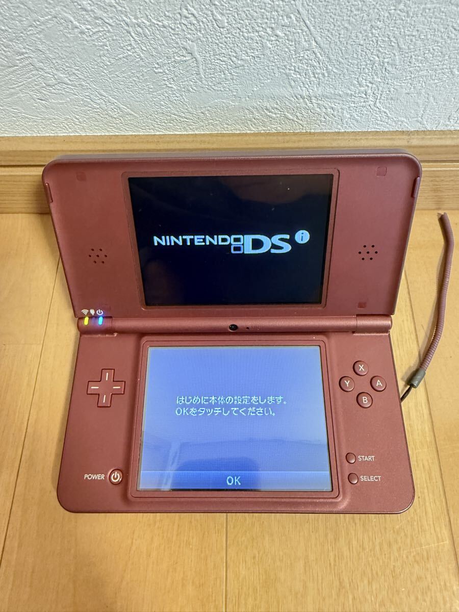 1円から　【リセット済/通電OK】ニンテンドー DSi LL ワインレッド UTL-001 ジャンク品扱い ソフト付き 任天堂 現状渡し