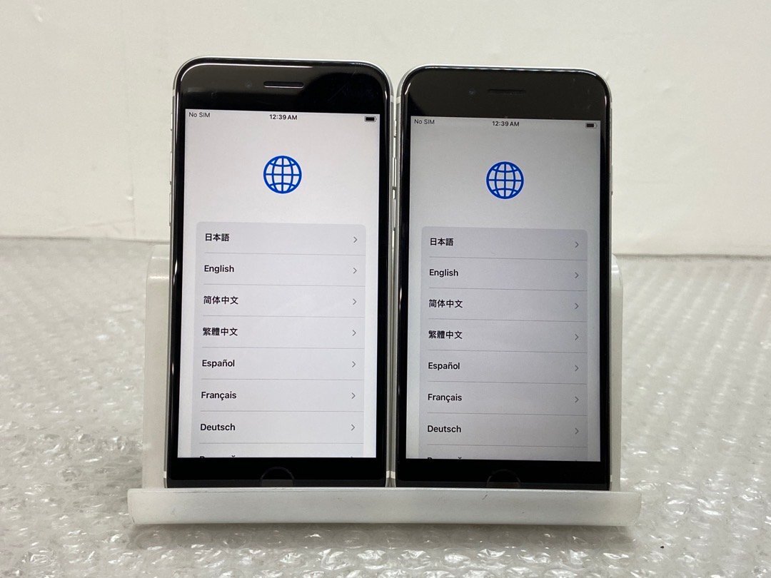 【au】Apple iPhoneSE 第2世代 MHGQ3J/A 2台セット 容量64GB ホワイト iOS18.7.2他 初期化済 SIMロック解除済 バッテリー86％/88％