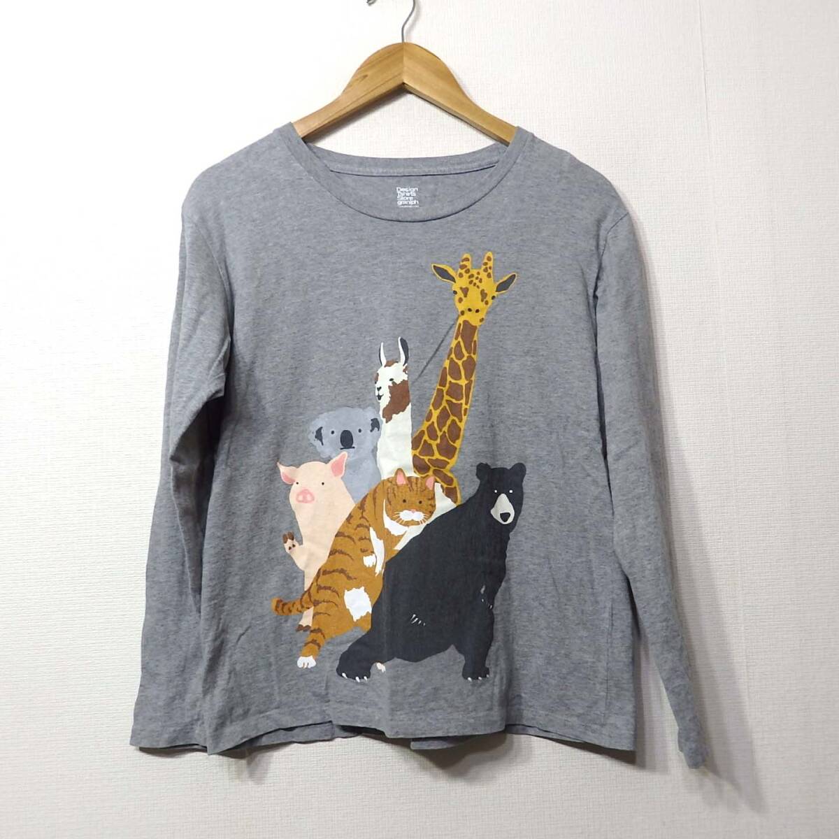 【送料無料】グラニフTシャツ/Design Tshirts Store graniph　長袖　ロンT　サイクリングダンス　アニマル