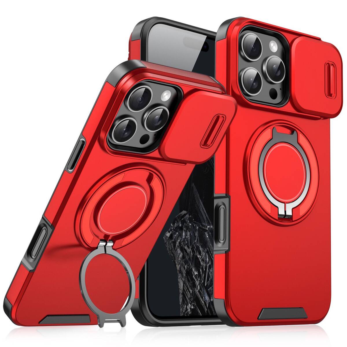iPhone 11 12 13 14 15 16 17 Pro Max Plus air e ケース レンズ保護 リング付き MagSafe充電 耐衝撃 スタンド機能 スマホ ケース 