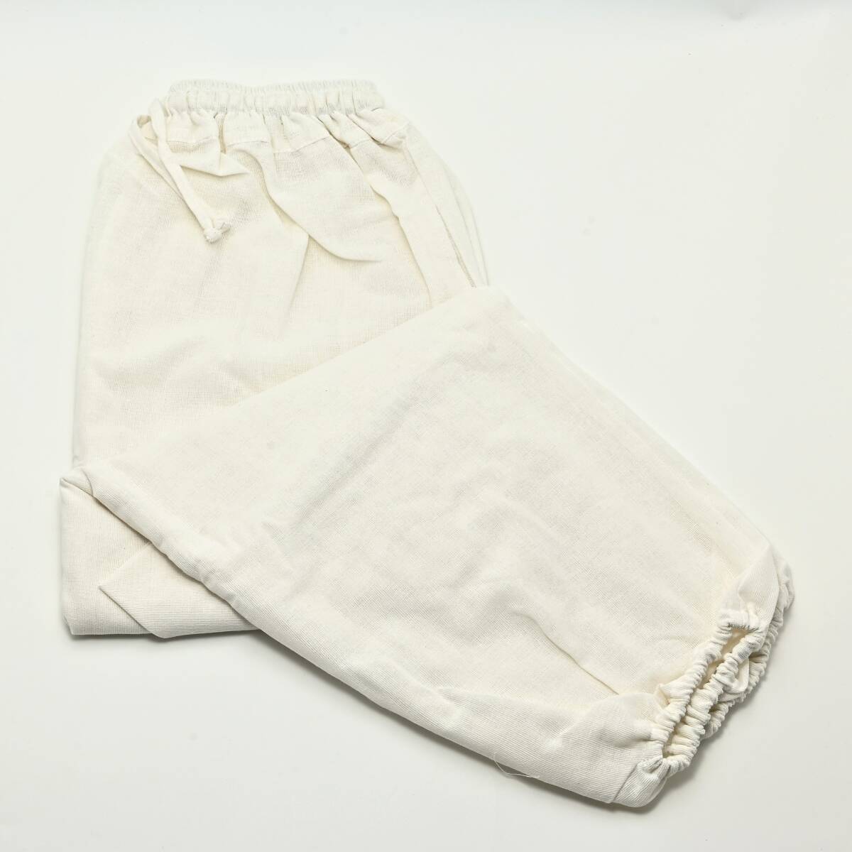 A3434 新品 サルエルパンツ タイパンツ ノーブランド 白 ホワイト 男女兼用 メンズ レディース ゆったり ゴム ヒモ パジャマ 部屋着