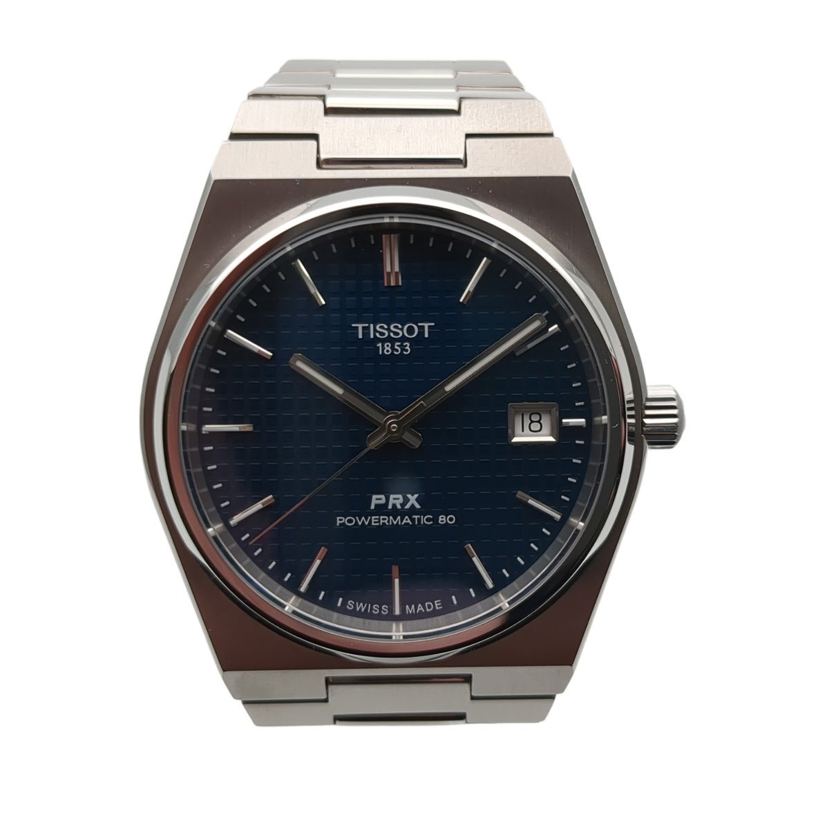 【美品】 TISSOT ティソ PRX T137.807 腕時計 メンズ 自動巻き チタン ブルー文字盤 動作品 中古