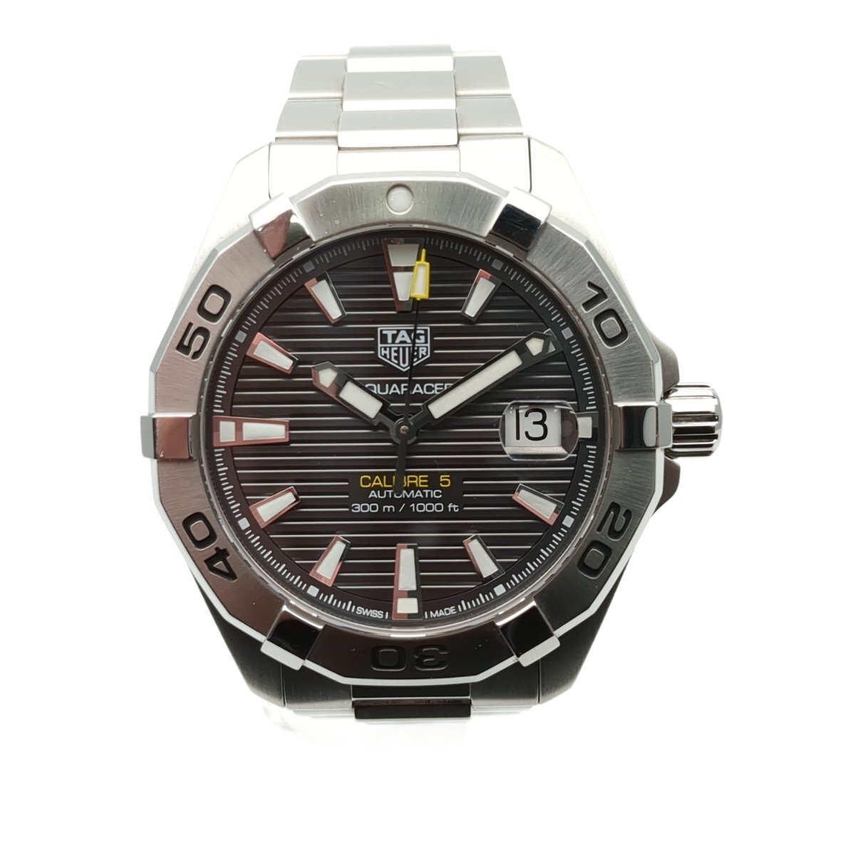 【美品】 TAG HEUER タグホイヤー アクアレーサー WBD2113 BA0928 腕時計 自動巻き メンズ 動作品 グレー文字盤 機械式 中古