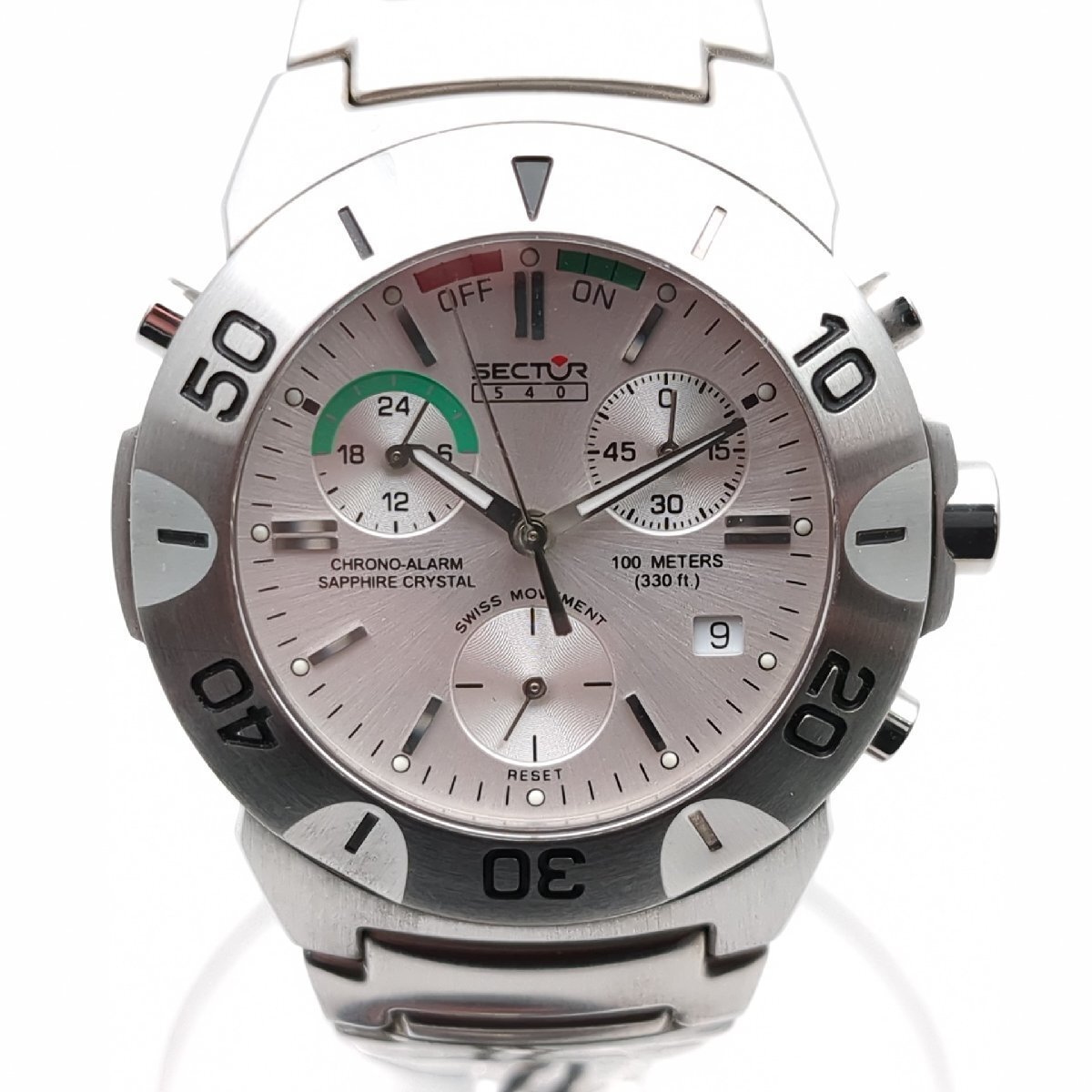 【未使用品】 SECTOR 540 セクター 腕時計 クロノグラフ メンズ クォーツ QZ 動作品 デイト 美品 電池交換済 中古