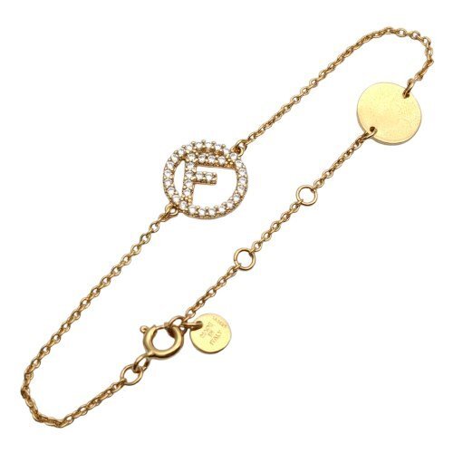 FENDI フェンディ ブレスレット F is FENDI エフイズフェンディ ゴールド金具 ラインストーン ロゴ アクセサリー ジュエリー
