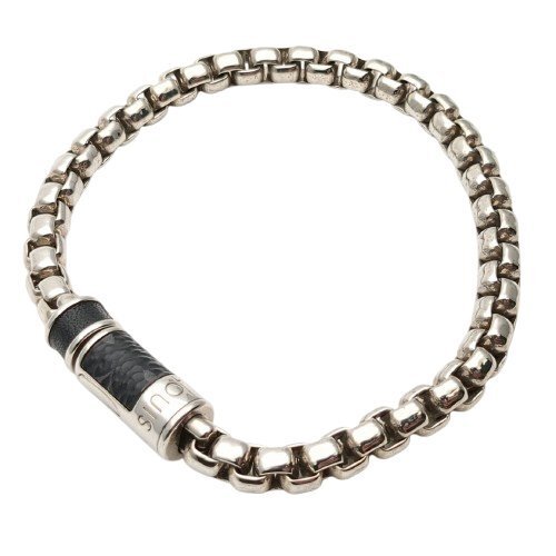 LOUIS VUITTON ルイ・ヴィトン ブレスレット チェーン モノグラム エクリプス シルバー金具 保存袋 箱付き M63107