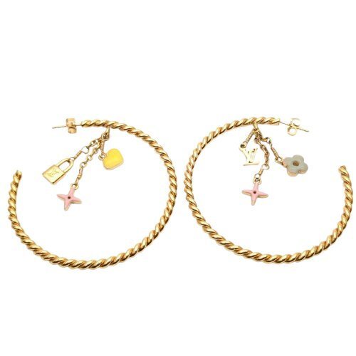 LOUIS VUITTON ルイ・ヴィトン ピアス クレオール スウィートモノグラム 両耳用 フープ型 ゴールド金具 マルチカラー 保存袋 M65481