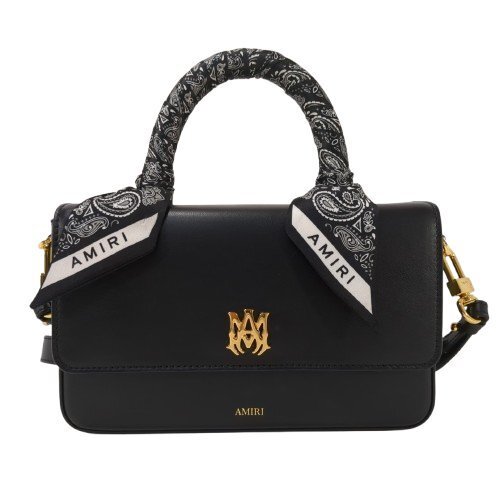 AMIRI アミリ マイクロ MA バッグ ロング レザー ブラック 黒系 ゴールド金具 ショルダーバッグ ハンドバッグ 2WAY カード 保存袋付き