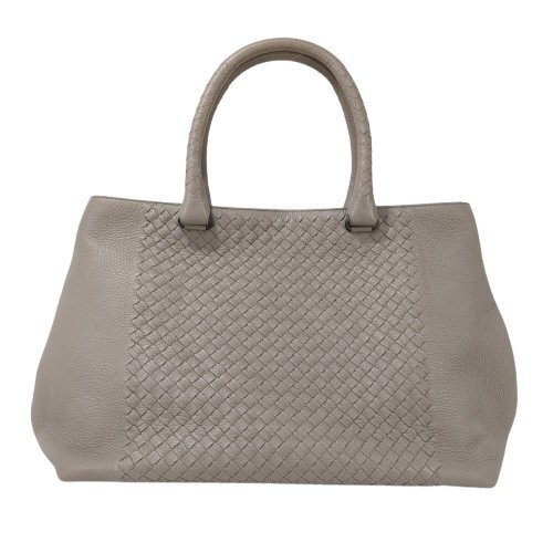 BOTTEGA VENETA ボッテガヴェネタ イントレチャート トートバッグ ハンドバッグ レザー グレー