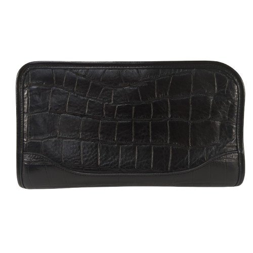 PELLE MORBIDA ペッレモルビダ セカンドバッグ レザー ブラック 黒系 クロコ型押し クラッチバッグ 日本製 メンズ