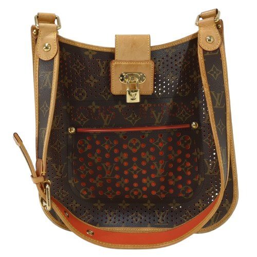LOUIS VUITTON ルイ・ヴィトン ミュゼット モノグラムペルフォ ショルダーバッグ パンチング レザー ブラウン ゴールド金具 M95174