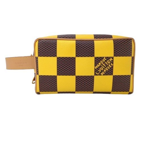 LOUIS VUITTON ルイ・ヴィトン ロッカー ドップキット ダミエポップ ハンドバッグ レザー ブラウン イエロー