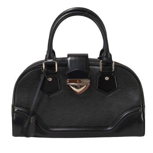 永峰保留LOUIS VUITTON ルイ・ヴィトン ボーリング モンテーニュGM エピ ノワール ハンドバッグ レザー ブラック 黒系 シルバー金具 M59312