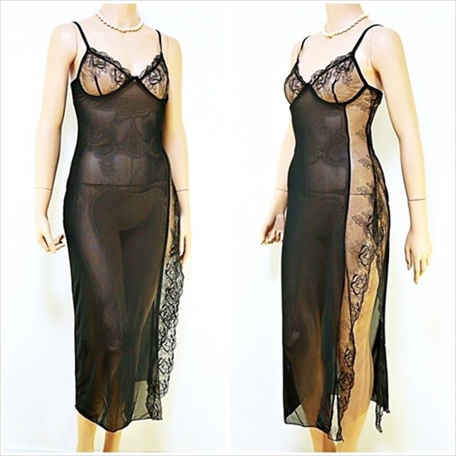 CX2-509//セクシーな透け感レースの虜☆スゴ伸びストレッチ素材☆気品溢れる仕上がり☆ネグリジェ※一番安価で送料はゆうパケット250円