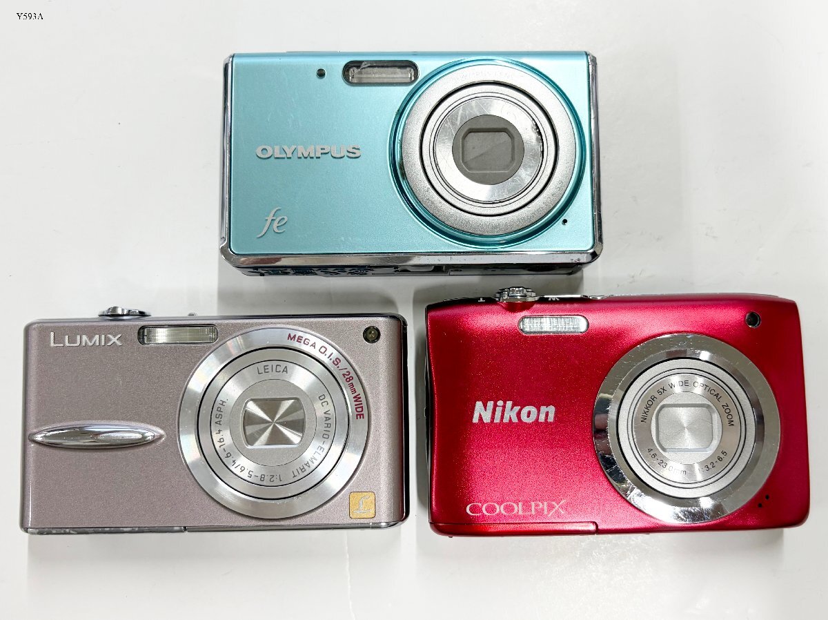 パナソニック ルミックス DMC-FX30/ニコン クールピクス A100/オリンパス fe FE-420 コンパクトデジタルカメラ 3点 動作未確認 Y593AC