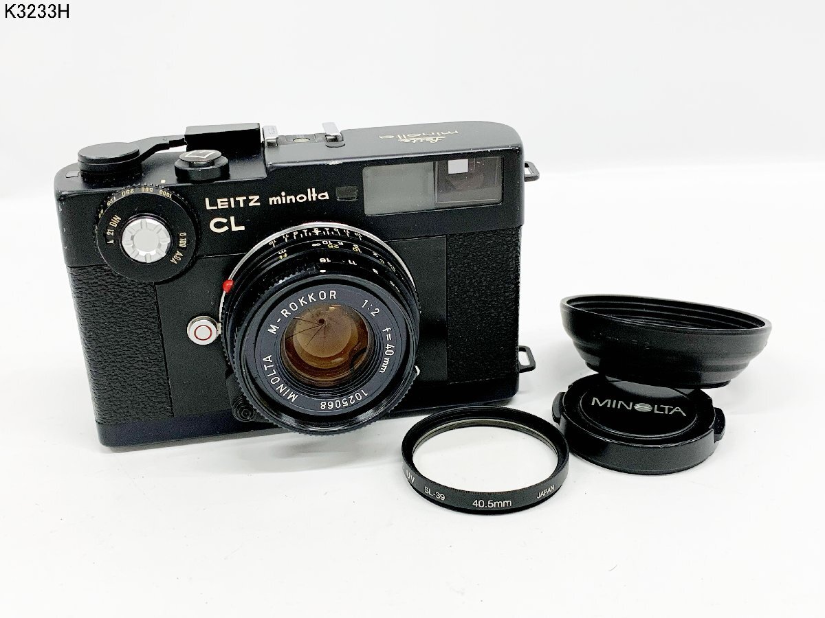 LEITZ minolta CL M-ROKKOR 1:2 f=40mm ライツ ミノルタ レンジファインダー フィルムカメラ フード シャッターOK K3233HC