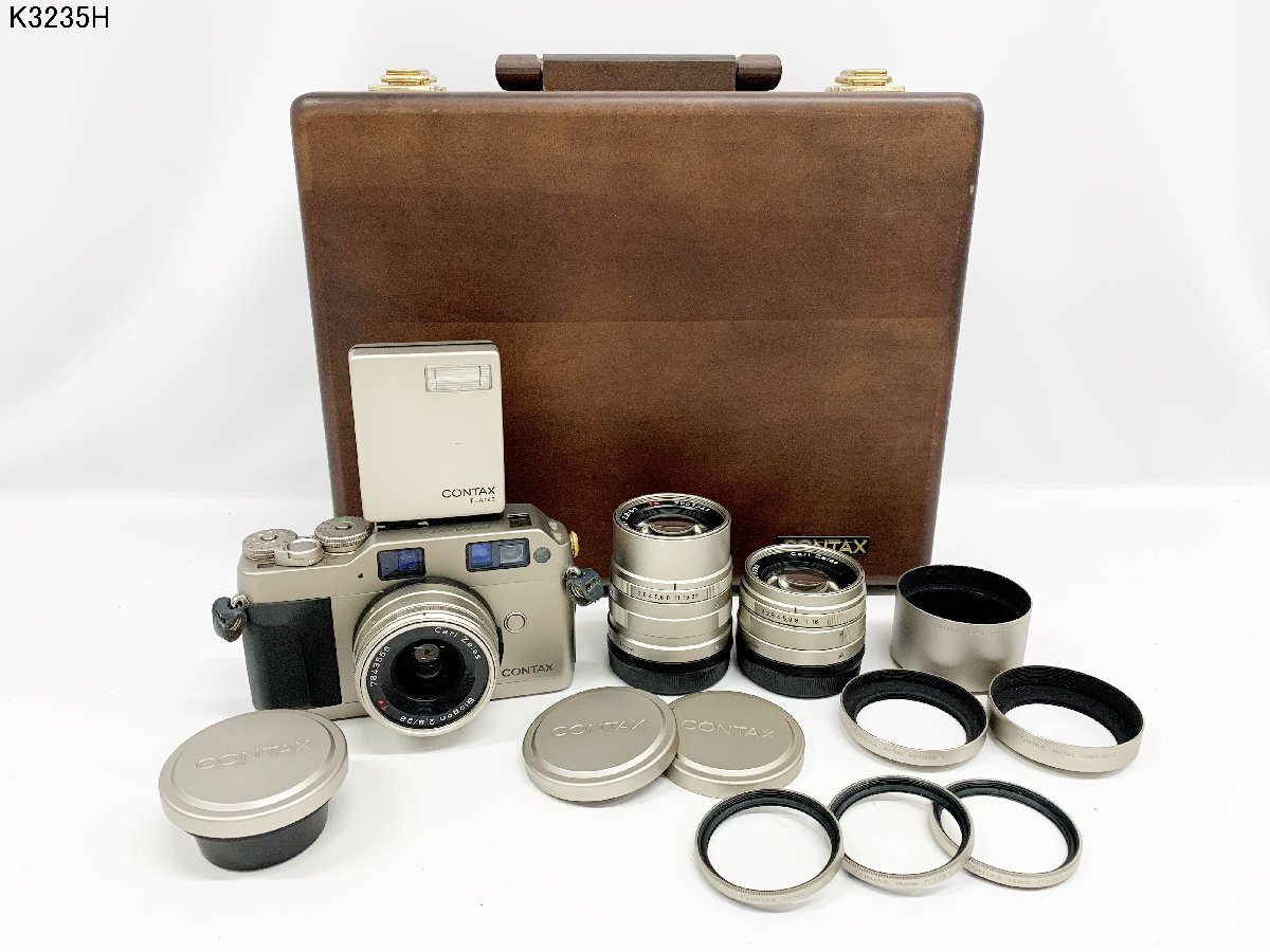 CONTAX G1 KIT Carl Zeiss Biogon 2.8/28 Planar 2/45 Sonnar 2.8/90 T* コンタックス レンジファインダー カメラ シャッターOK K3235H.