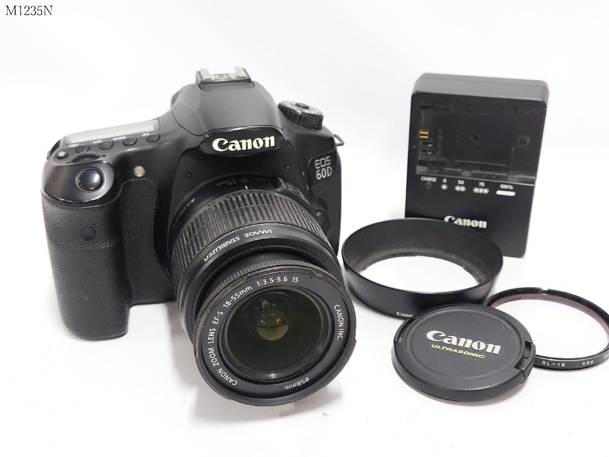 Canon EOS 60D ZOOM LENS EF-S 18-55mm 1:3.5-5.6 IS キャノン 一眼レフ デジタルカメラ ボディ レンズ LC-E6 充電器 シャッター可 M1235NB