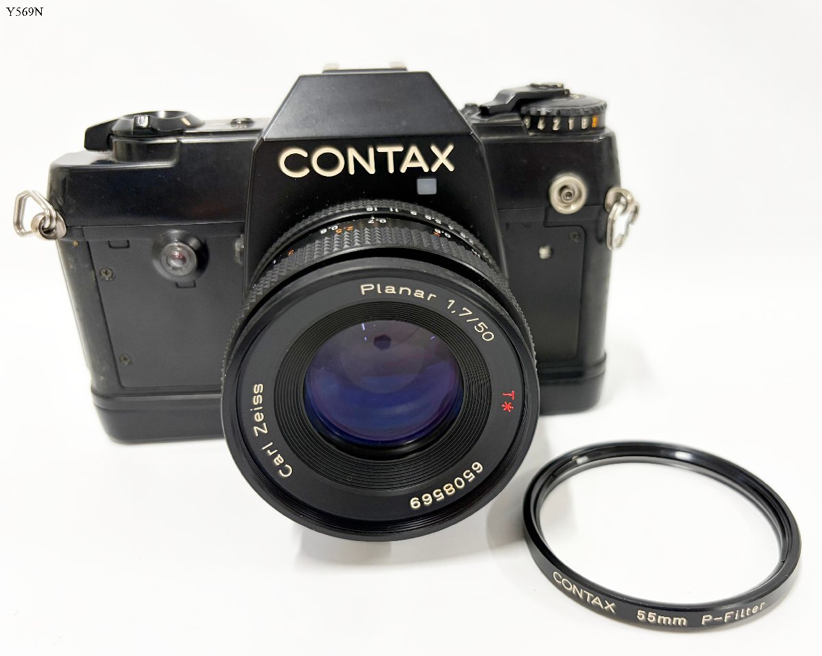 CONTAX コンタックス 137 MA QUARTZ Carl Zeiss Planar 1.7/50 50mm 一眼レフ フィルムカメラ レンズ ボディ 通電可 現状品 Y569NC
