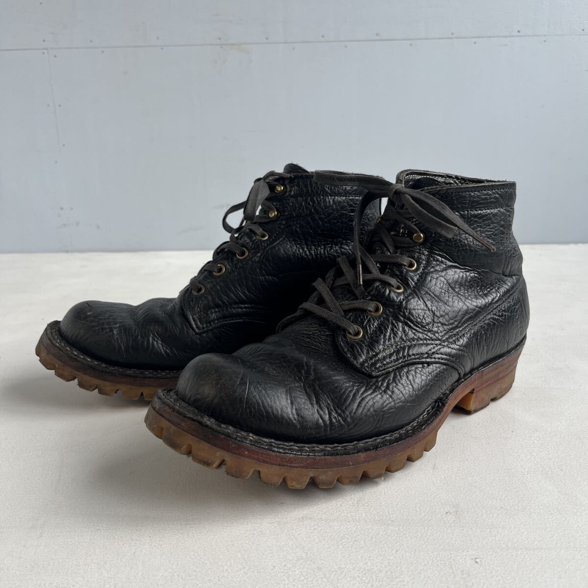 【YS8446】WHITE'S ホワイツ セミドレス ブラック ブルハイド 黒 レザーライニング ワークブーツ 編み上げ vibram
