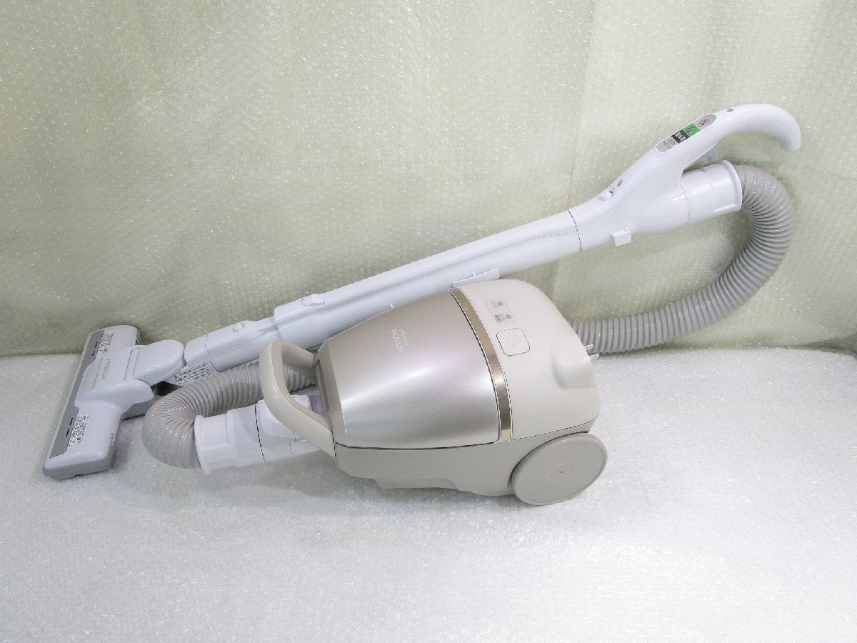 ◎HITACHI 日立 かるパック 紙パック式掃除機 クリーナー 軽量ボディ&強烈パワー CV-KP90J 2022年製 シャンパンゴールド w4313