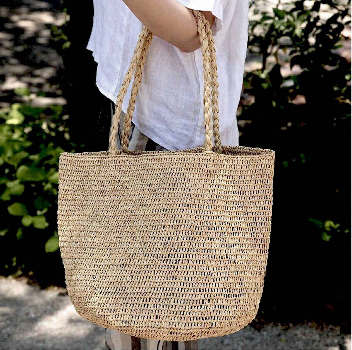 《未使用》メイドインマダ MADE IN MADA かごバッグ トートバッグ ALICE MM BAG ハンドバッグ TEA ナチュラル