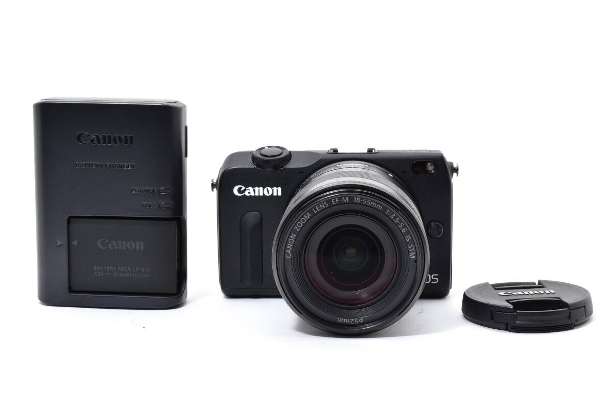 ★良品★Canon キヤノン EOS M2 EF-M18-55 IS STM レンズキット ブラック★　YA9886＃24