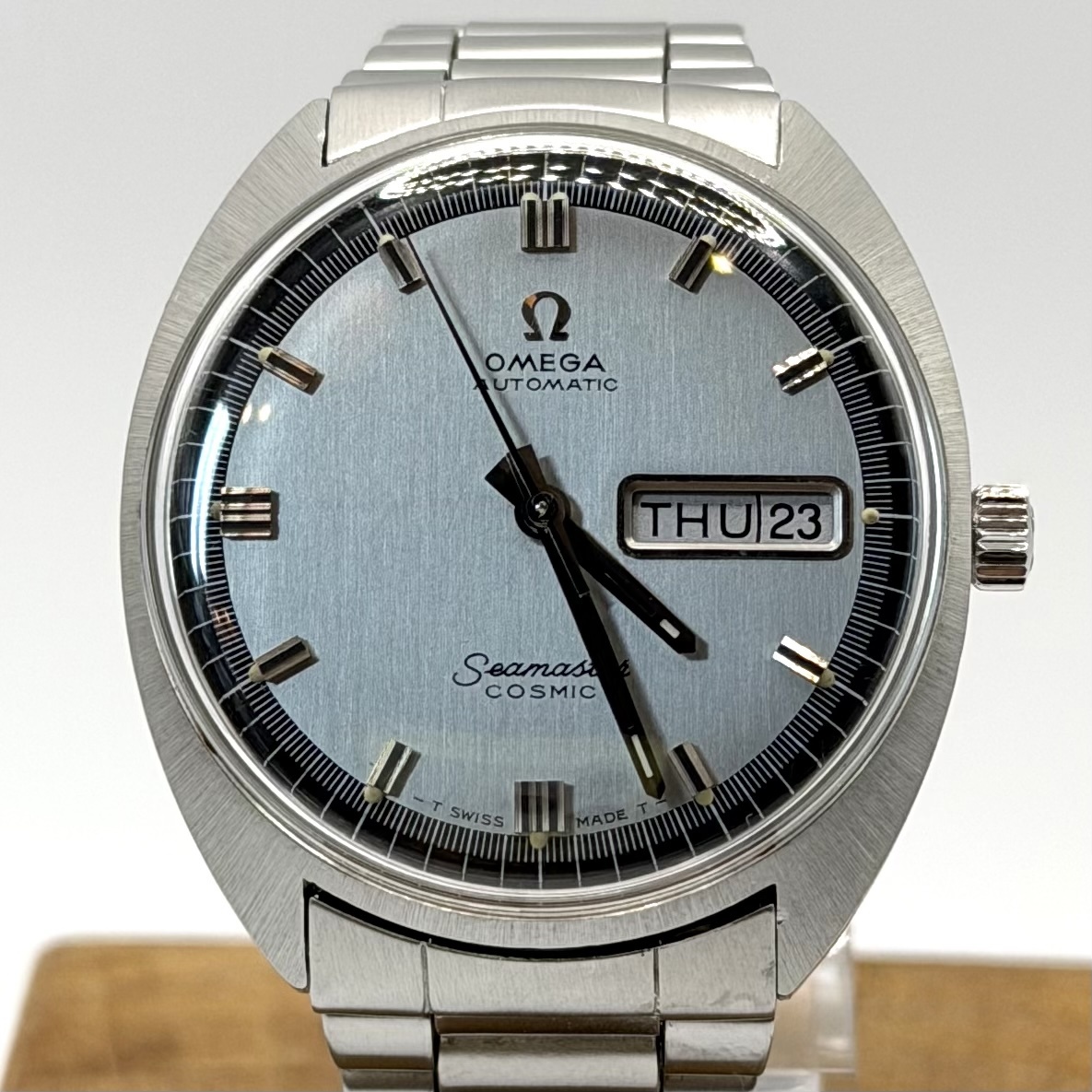 [稼働] OMEGA Seamaster COSMIC シーマスター コズミック グレー文字盤 AUTOMATIC 自動巻 デイデイト 3針 ヴィンテージ 腕時計 メンズ