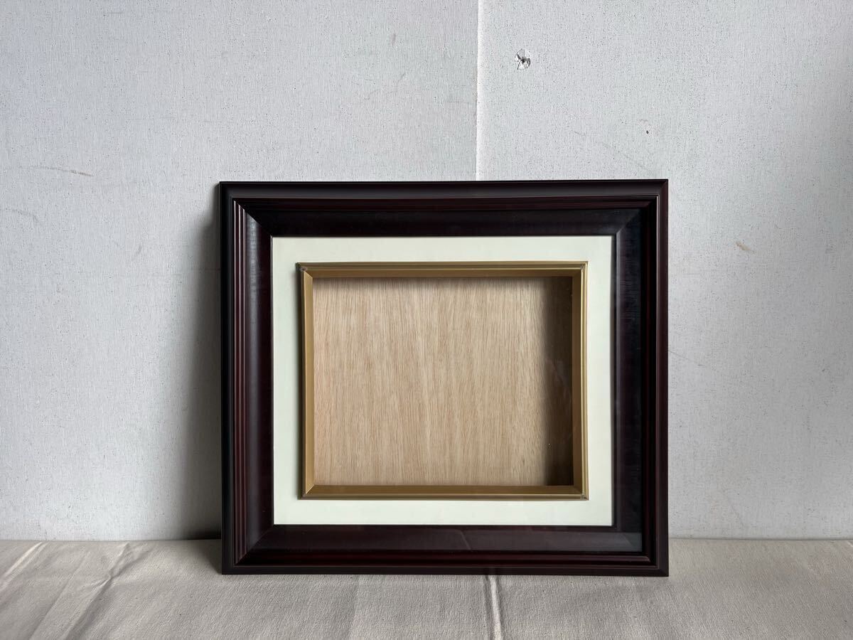 額縁 マホガニー アンティーク F3号 木製 額装 空額 油彩額縁 油絵 インテリア フレーム 骨董 古道具 美術 芸術 古美術 アート 昭和レトロ 