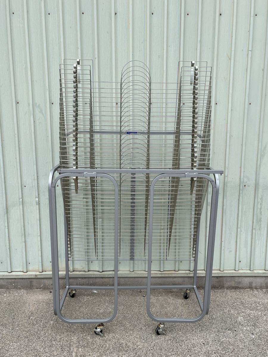 No.2 跳ね上げ式 絵画作品乾燥棚 25段 キャスター付き スクリーン印刷 印刷物 乾燥促進 乾燥ラック 業務用 油絵 絵画 イーゼル 美術 芸術