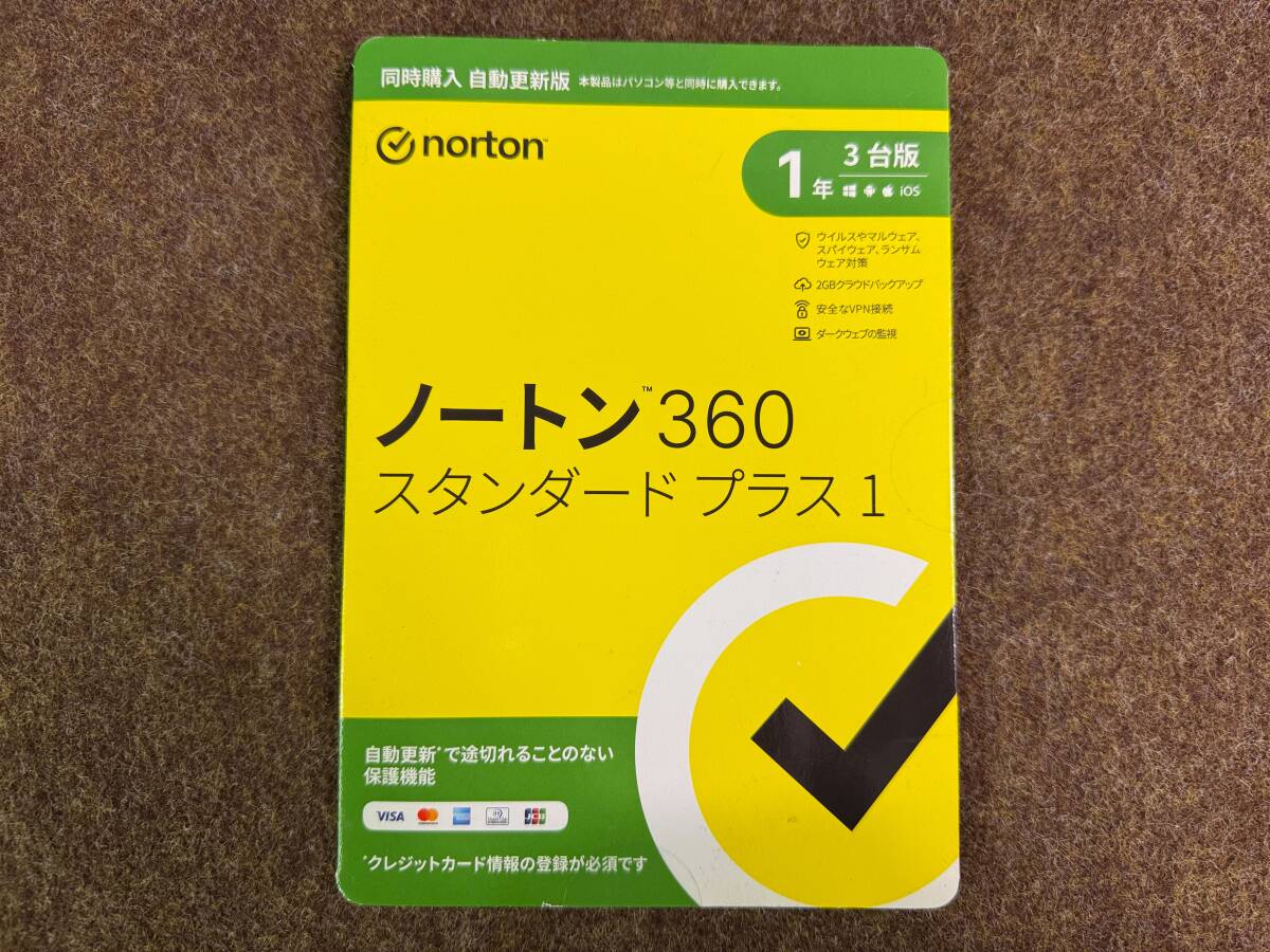 60 2FC／未使用 ノートン360 スタンダードプラス1 1年3台版 自動更新版 norton レタパライト発送可