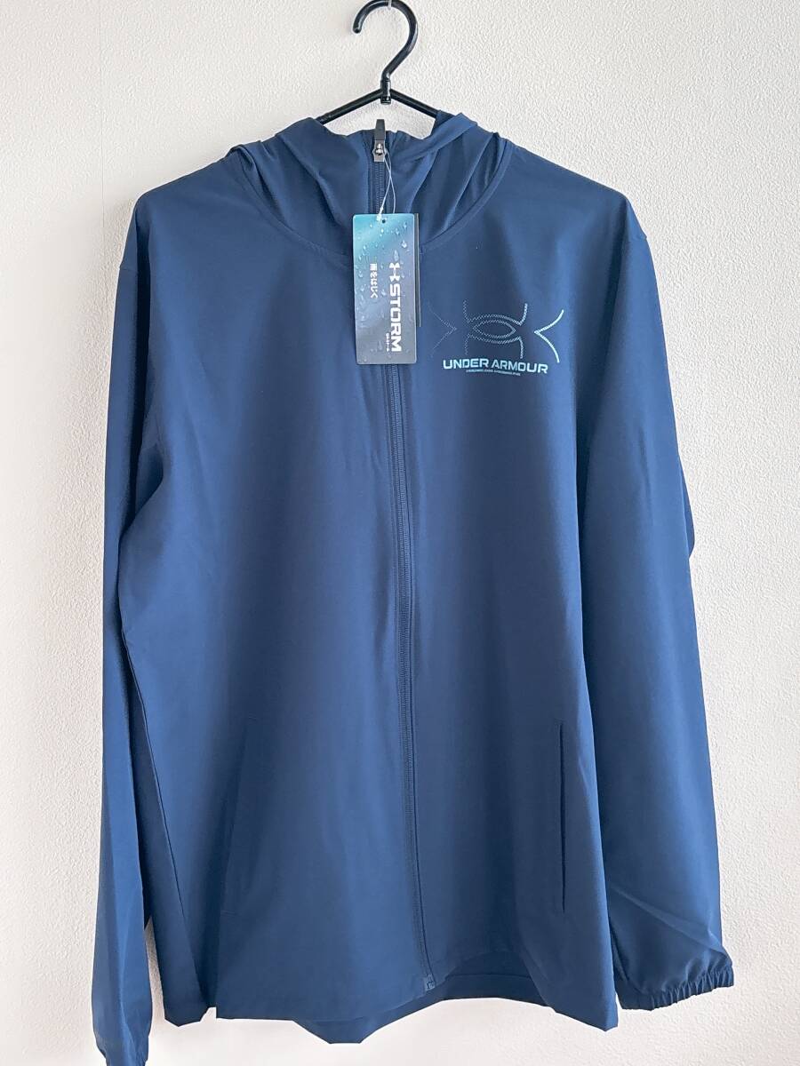 新品タグ付き UNDER ARMOUR アンダーアーマー UAウーブン STORM ロゴ ジャージ XLサイズ メンズ ネイビー 紺色　18-1
