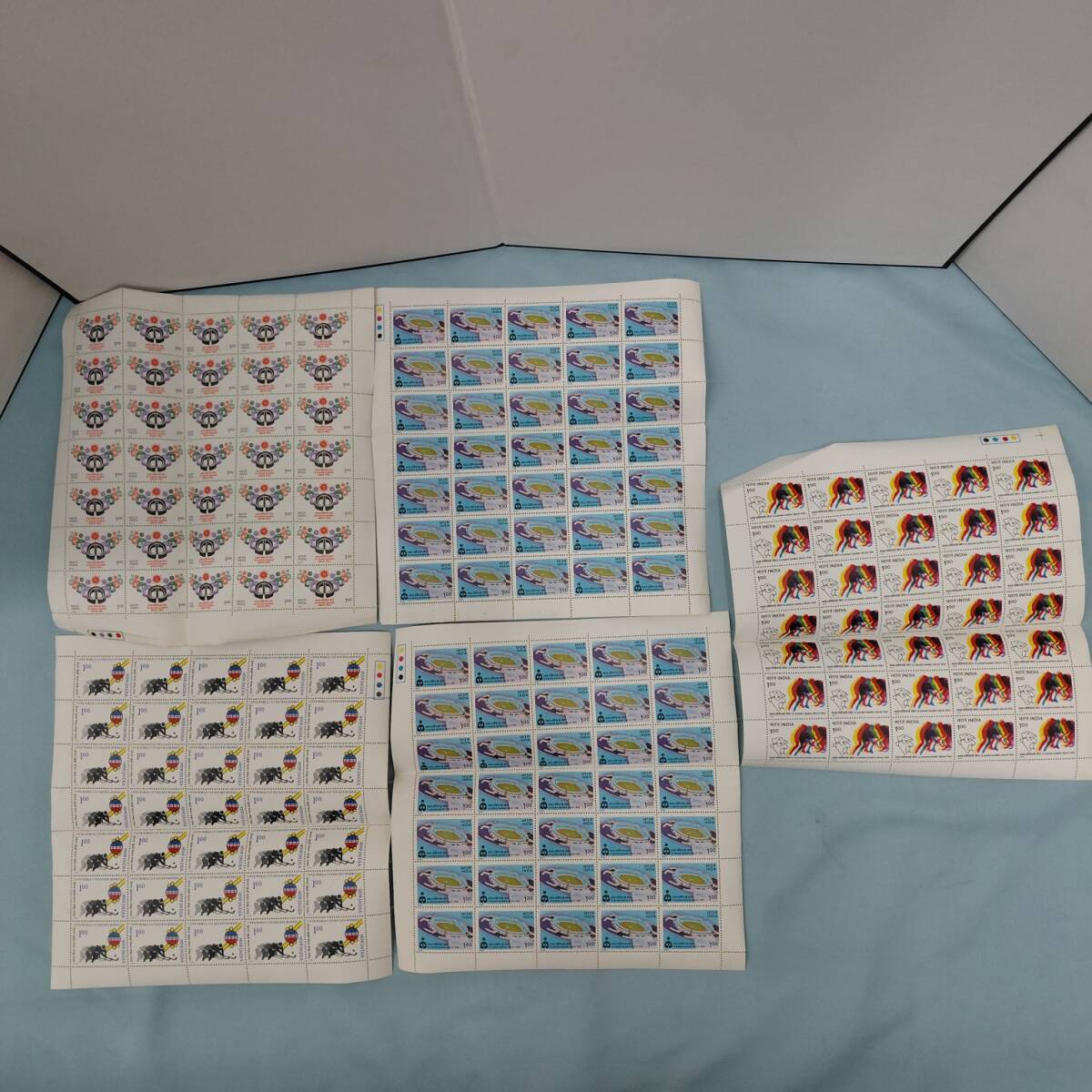 【未使用】インド 記念切手シート まとめて 現状品