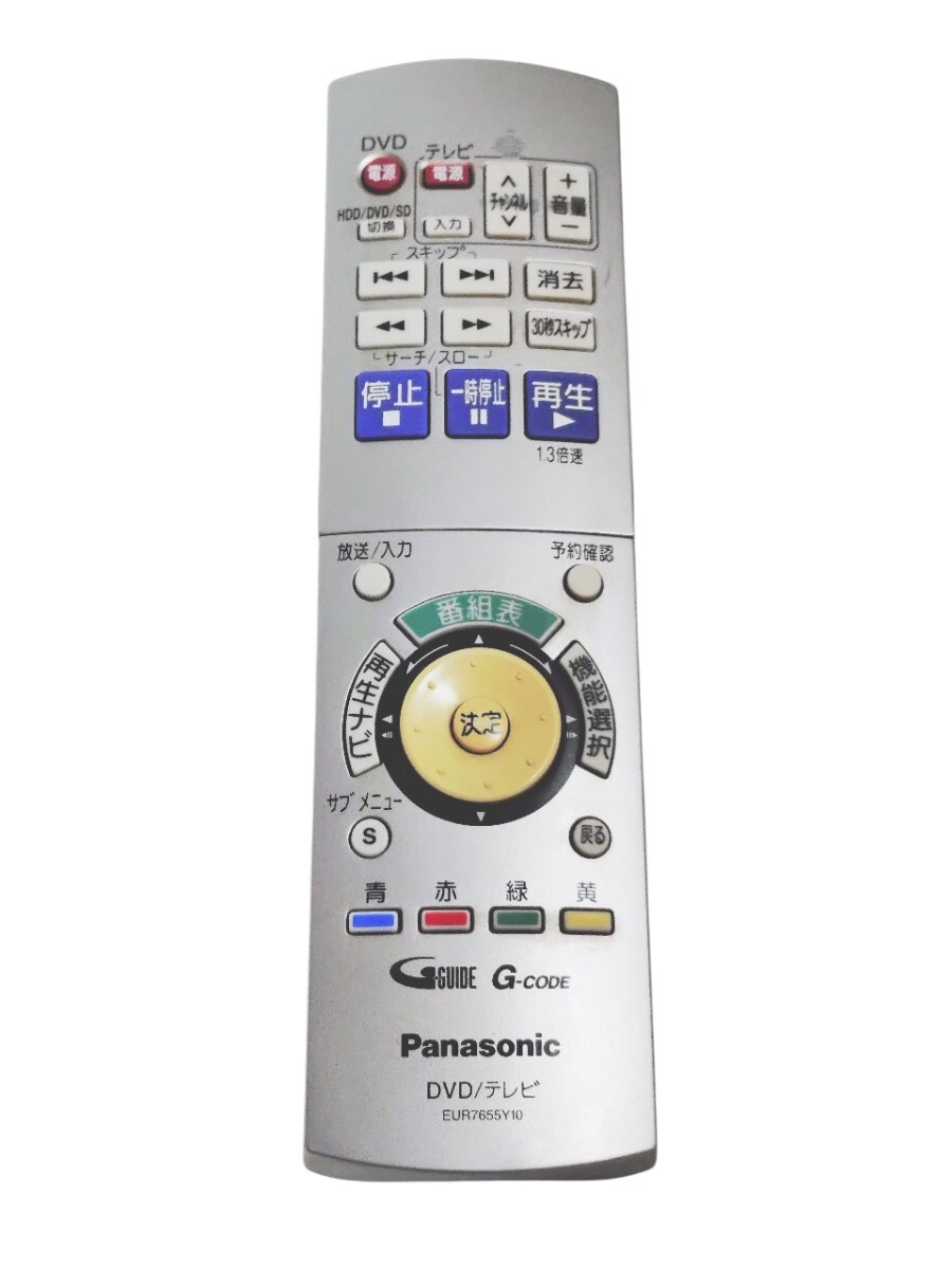 Panasonic パナソニック EUR7655Y10 DVDリモコン 動作確認済み 中古品