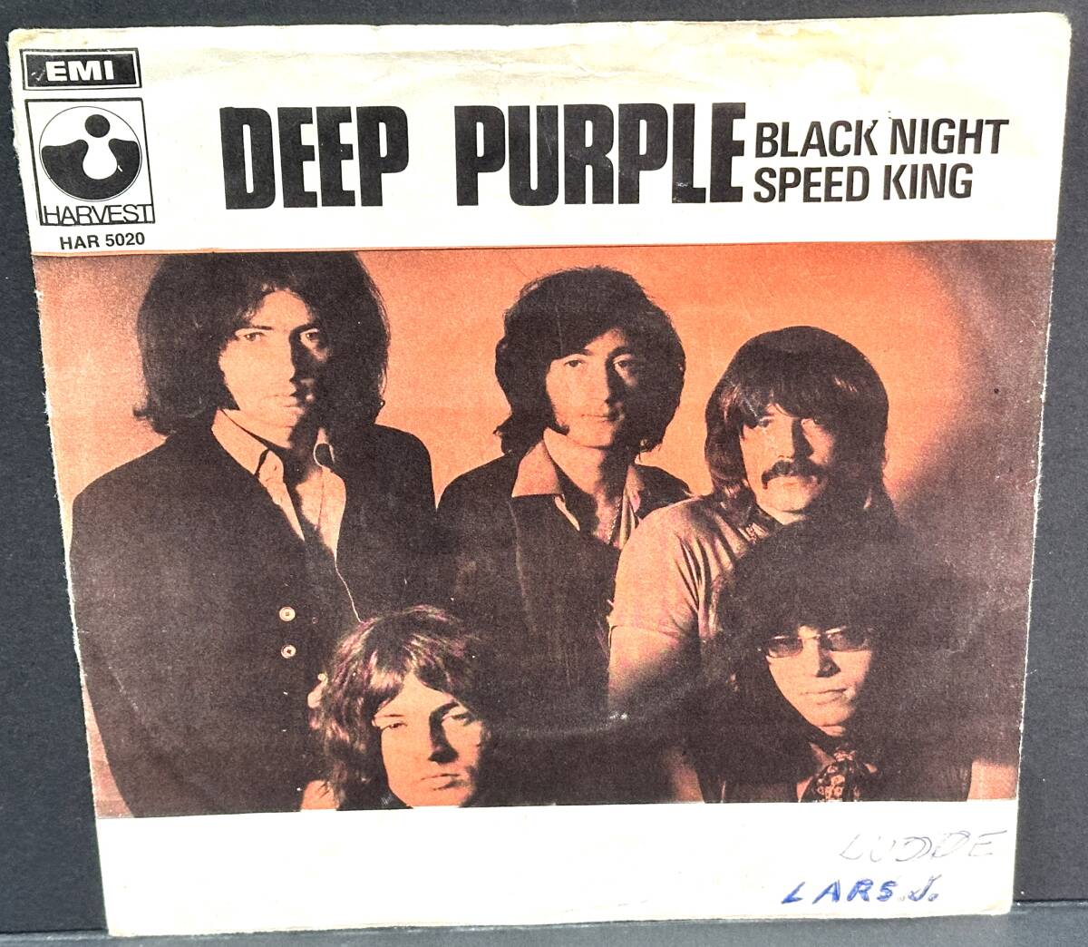 【中古EP シングルレコード】DEEP PURPLE:ディープパープル■BLACK NIGHT/SPEED KING■スウェーデン盤