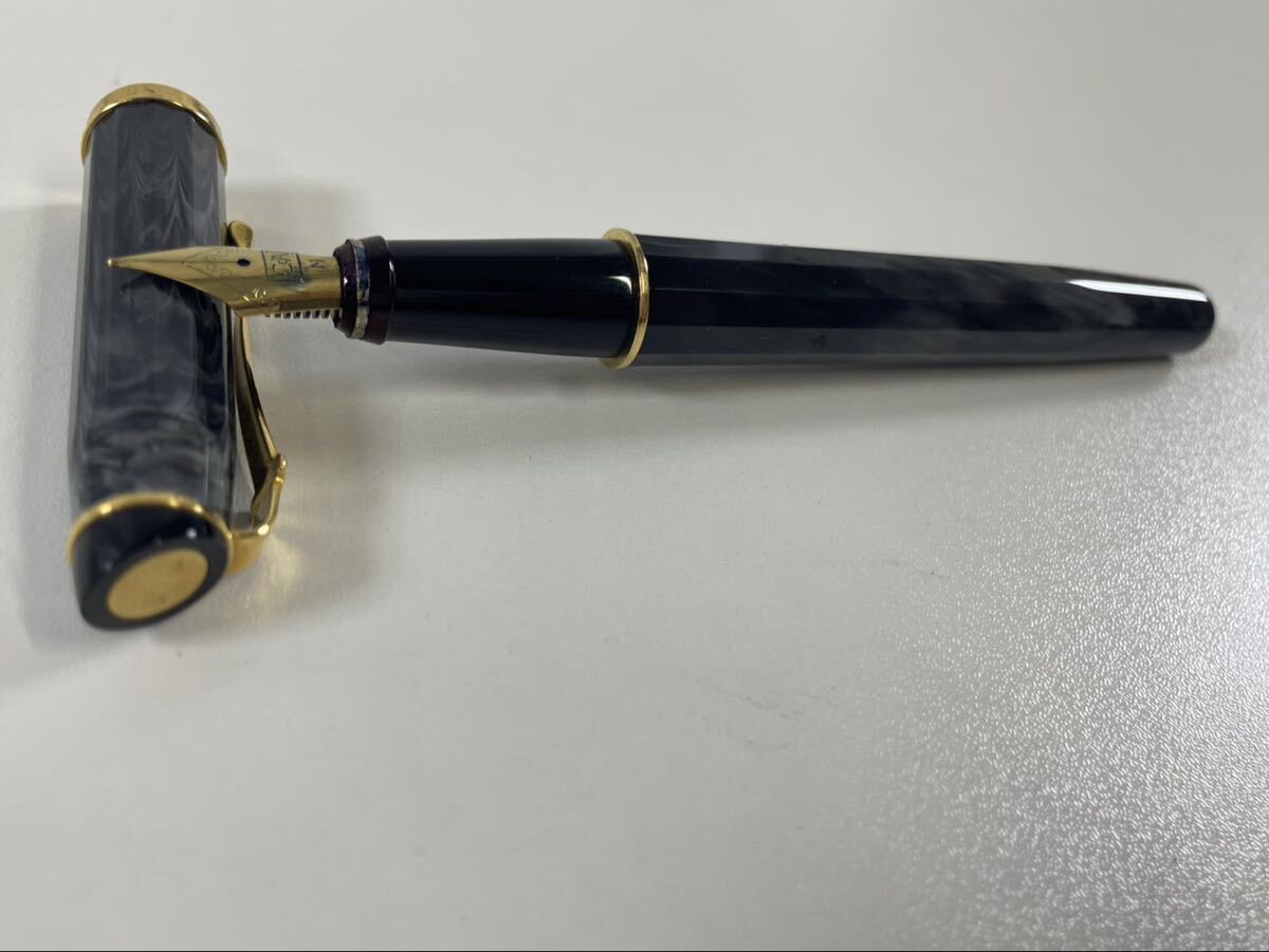 15T-3-4 CARAN ｄ‘ACHE カランダッシュ 万年筆 グレー系 M 筆記用具 筆記未確認