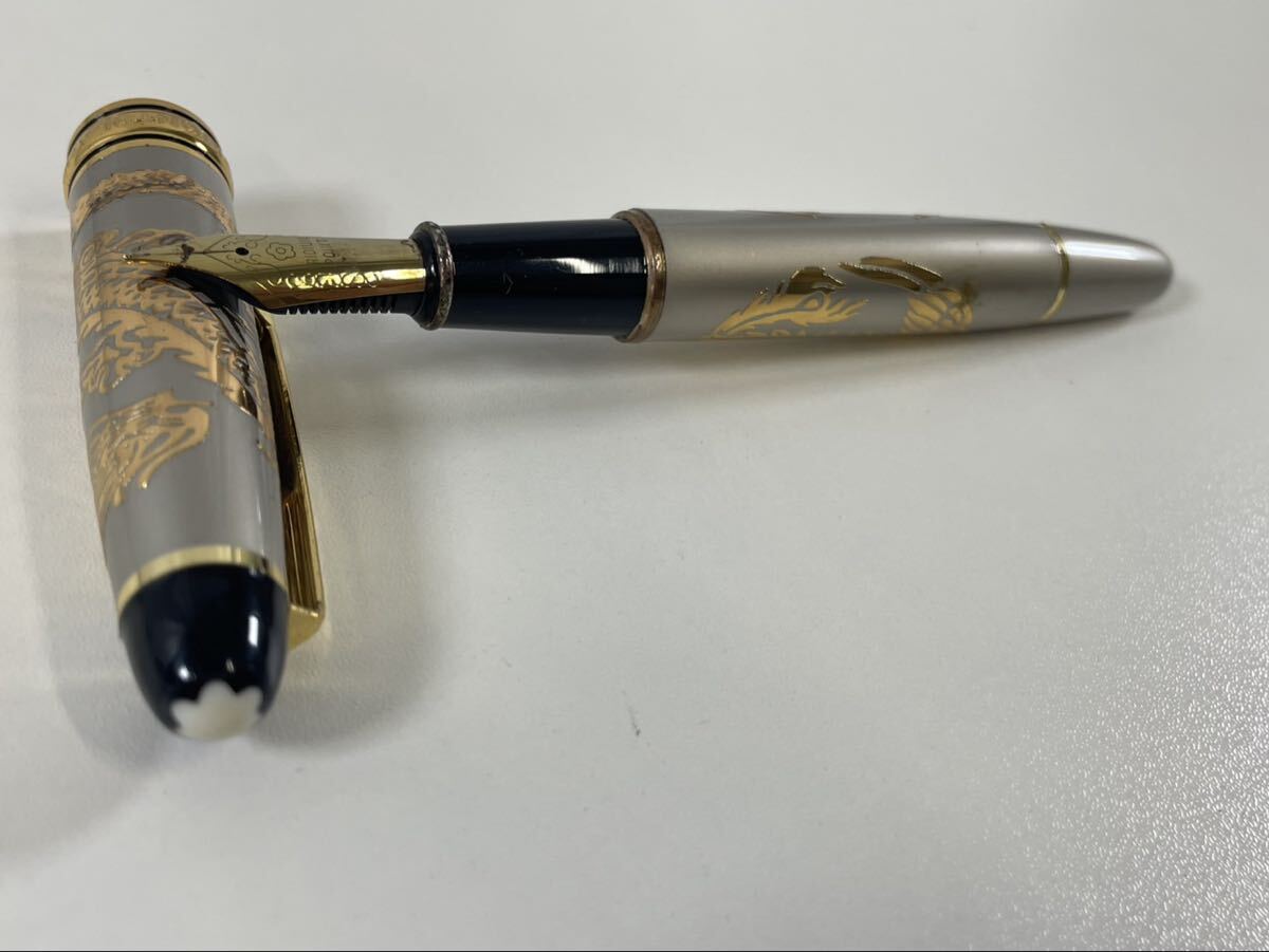 57T-3-2 万年筆 MONTBLANC MEISTERSTUCK ペン先 モンブラン マイスターシュテュック 龍 ドラゴン 廃盤 彫金 蒔絵 筆記未確認