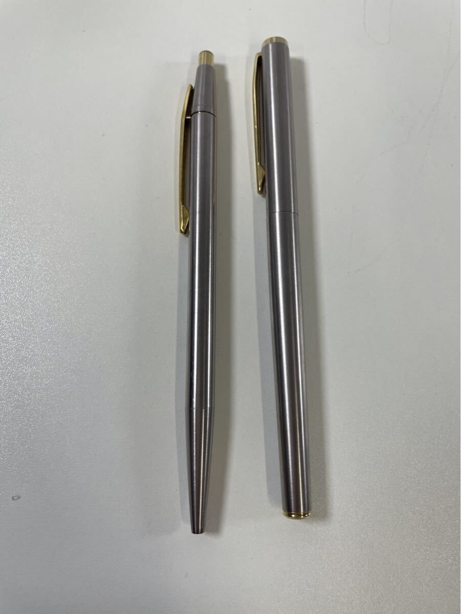136T-3-2 万年筆 ボールペンMONTBLANC ペン先 585 モンブラン シルバー 筆記未確認