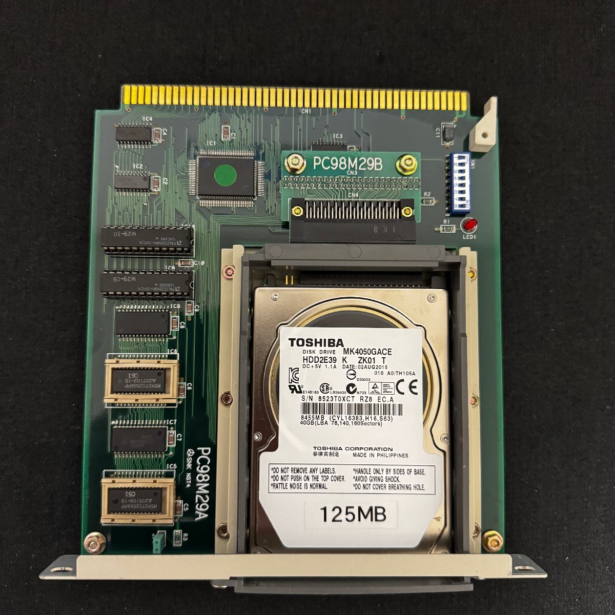 M445　キャラベル　PC98M29A　Cバス用ノートハードディスクユニット　１２５ＭＢ　新品ハードディスクドライブ付　動作確認済