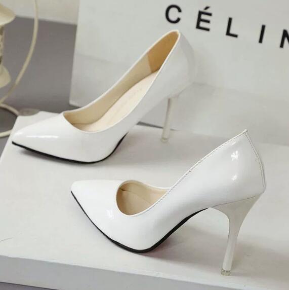 人気品レディース ハイヒール パンプス 美脚 インテッド シューズ ピンヒール 新入荷 身長＋10cm 22~25cm 白 お色選択可
