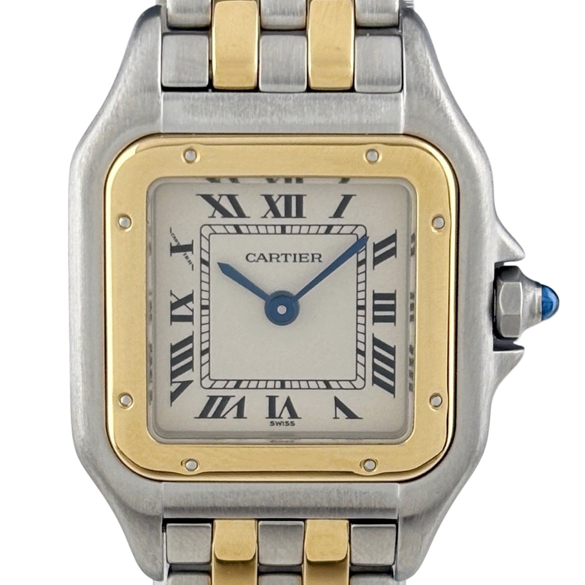 【保証書】カルティエ CARTIER パンテール SM 2ロウ W25029B6 腕時計 SS YG クォーツ アイボリー系 レディース 【中古】