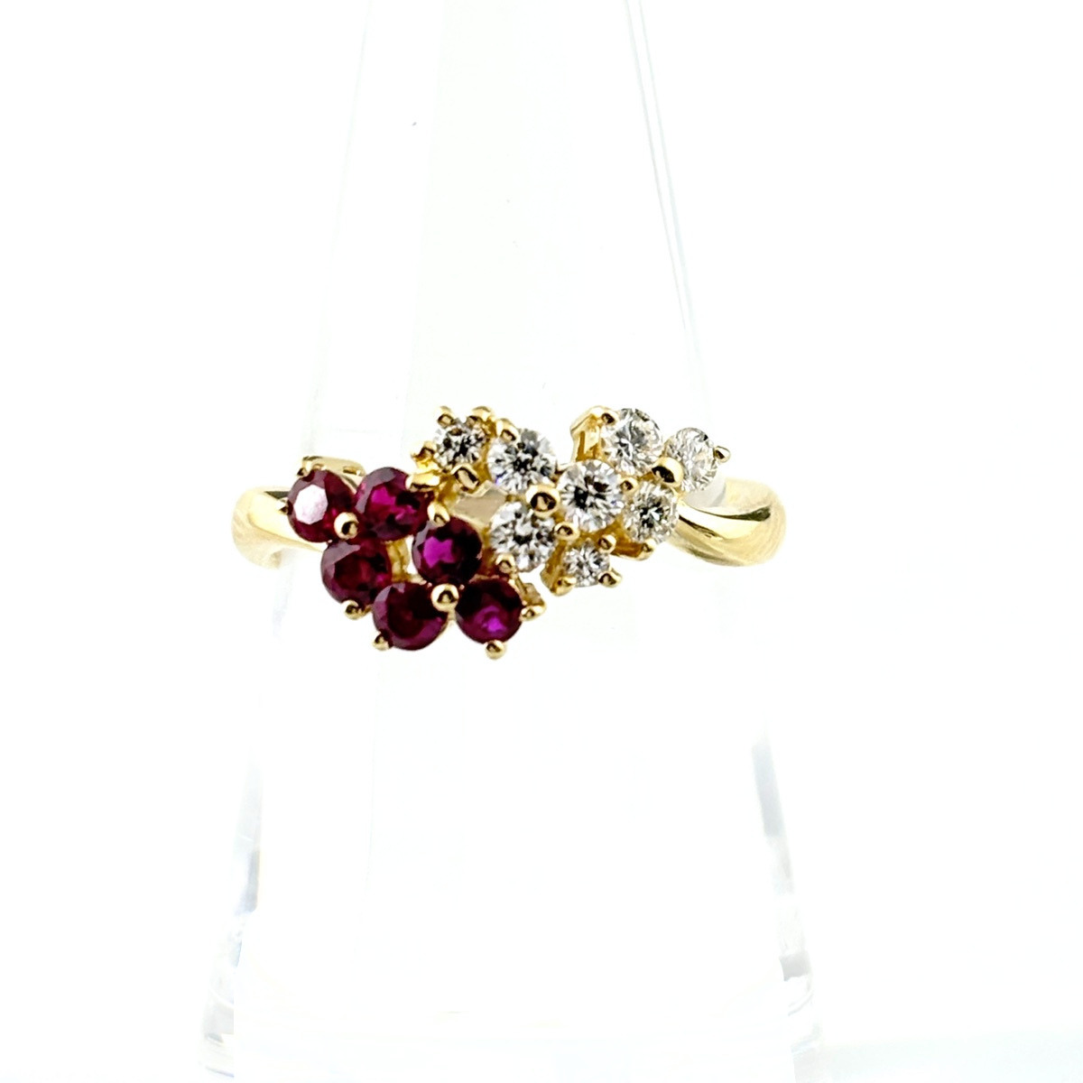 ミキモト MIKIMOTO ルビー リング YG イエローゴールド 指輪 リング 14号 K18 ルビー ダイヤモンド レディース 【中古】