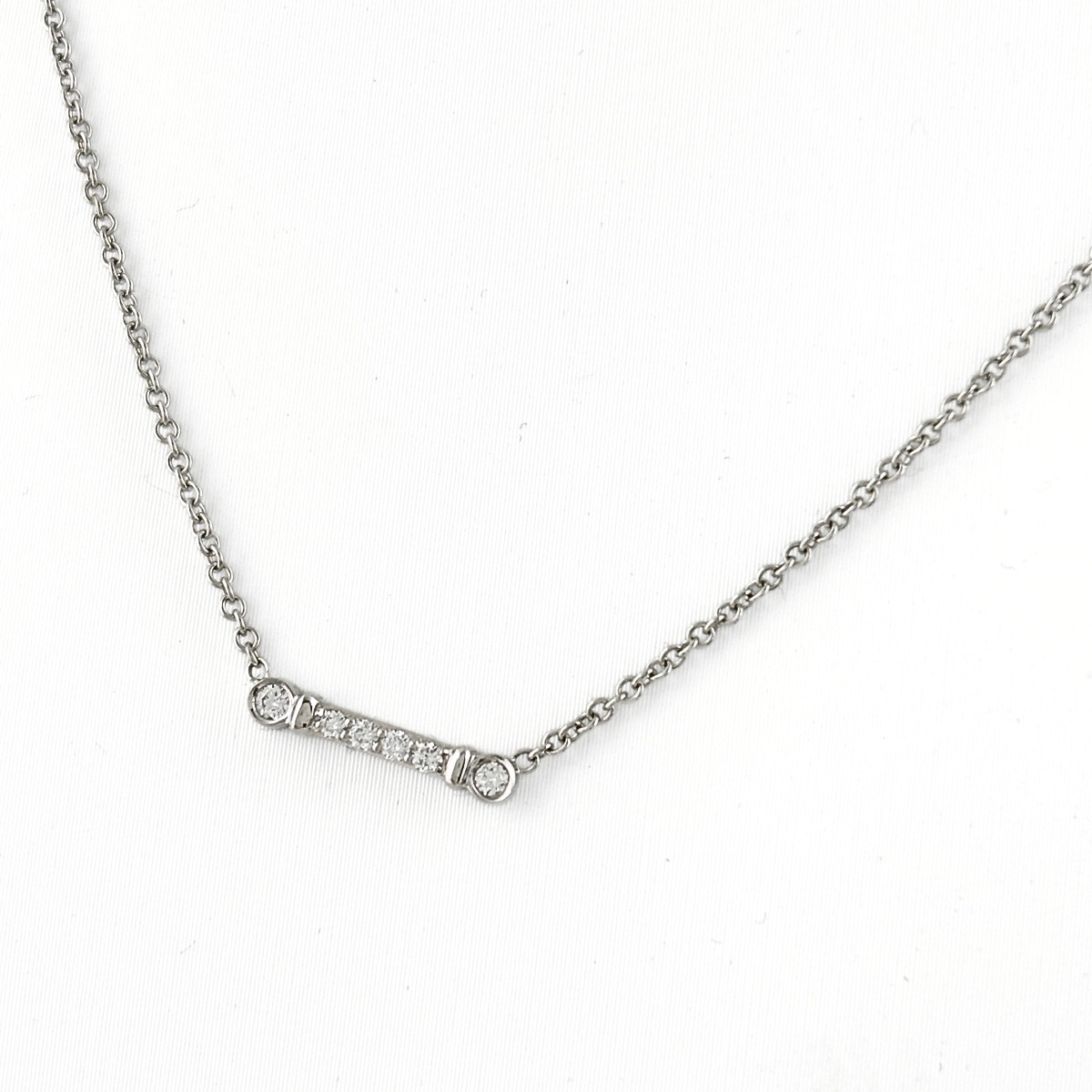ティファニー TIFFANY&Co. フルール ド リス ステム ネックレス ペンダント メレダイヤ ネックレス 750 ダイヤモンド レディース 【中古】